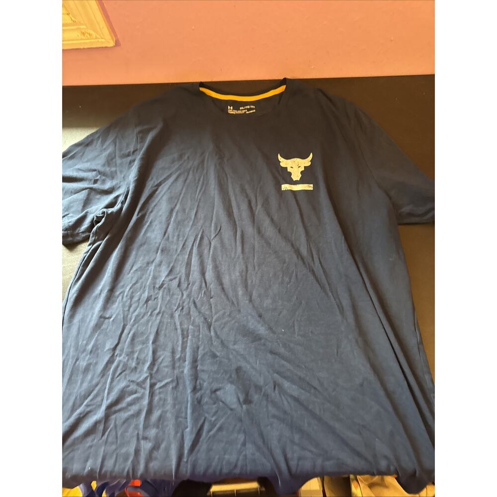 Under Armour Project Rock Shirt Mens XXL Blood Sweat Respect Bull Tee Athletic